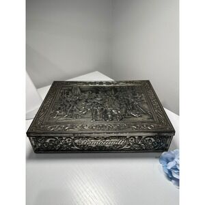 Vintage Rembrandt‎ The Night Watch Embossed Metal Tin Box Decorative Collectible